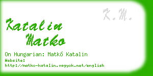 katalin matko business card